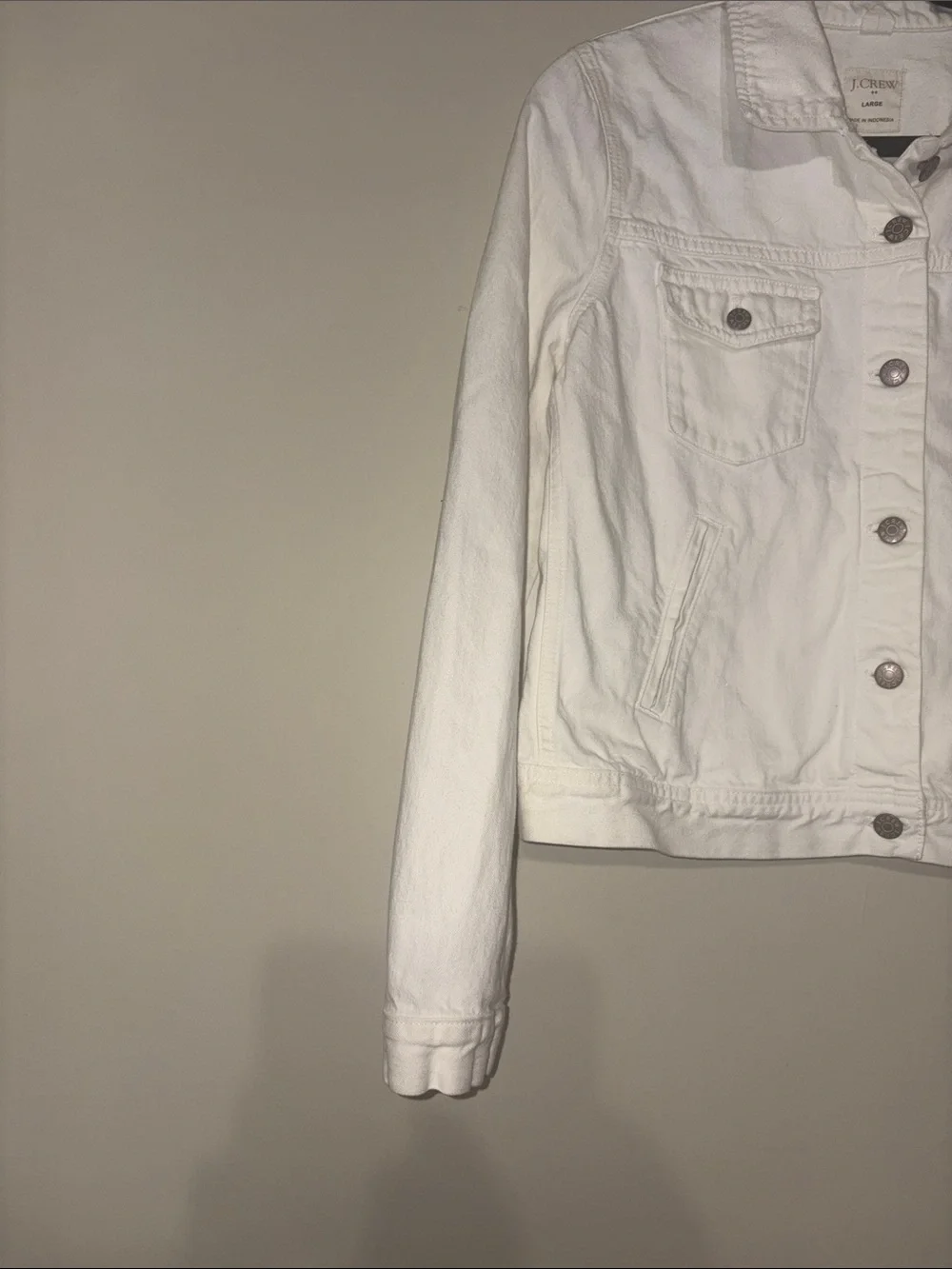 J. Crew White Denim Jacket - Women's Button-Front Trucker